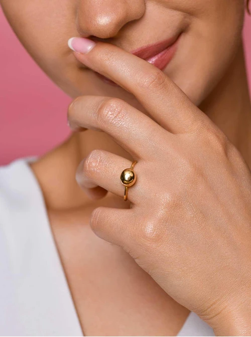 Pierścionek kulka, złoty S405691Z00