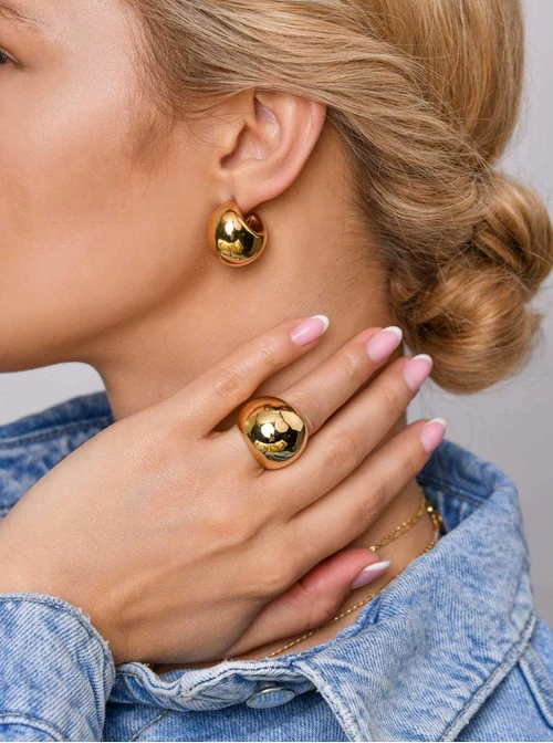 Pierścionek masywny, gładki złoty, S405706Z00