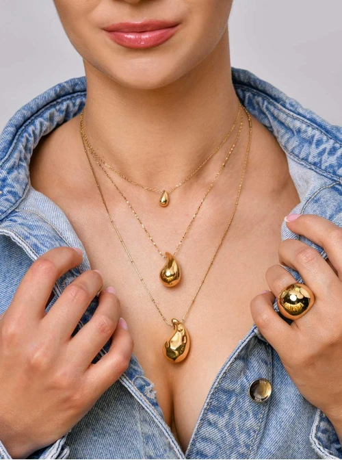 Pierścionek masywny, gładki złoty, S405706Z00