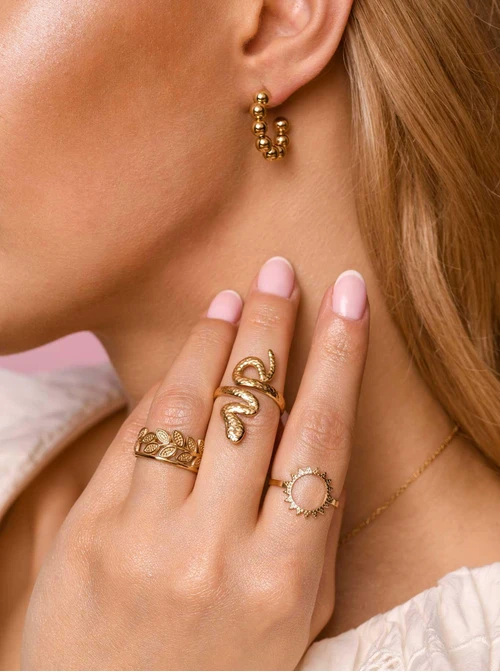 Pierścionek regulowany Słońce, złoty S405677Z00-0