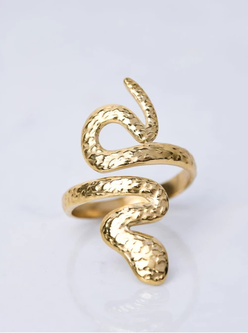Pierścionek regulowany Wąż, złoty S405668Z00-0