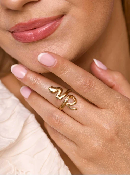 Pierścionek regulowany Wąż, złoty S405668Z00-0