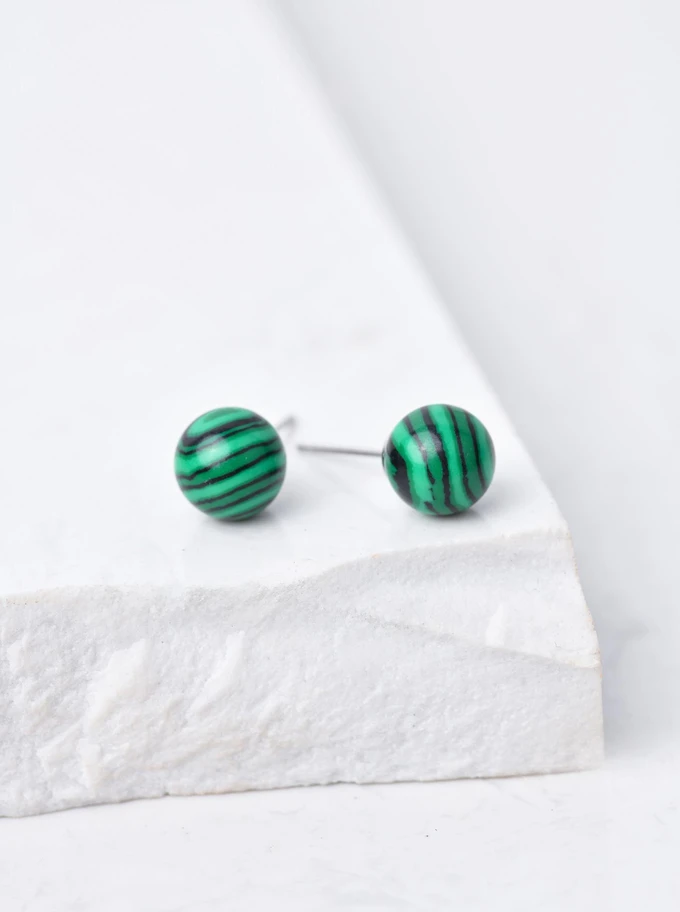 Kolczyki Malachit, srebrny S206774S00