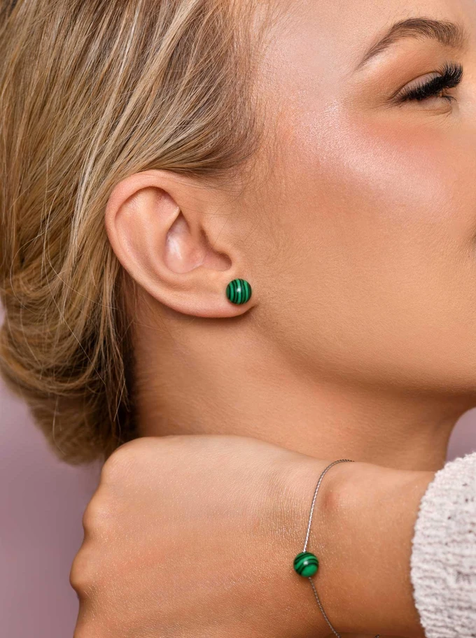 Kolczyki Malachit, srebrny S206774S00
