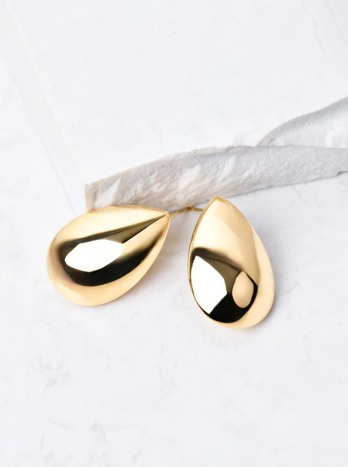 Kolczyki dmuchane kropla, złoty S206579Z00