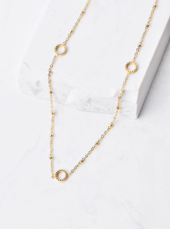 Naszyjnik malutkie kółeczka, kuleczki, złoty S305902Z00