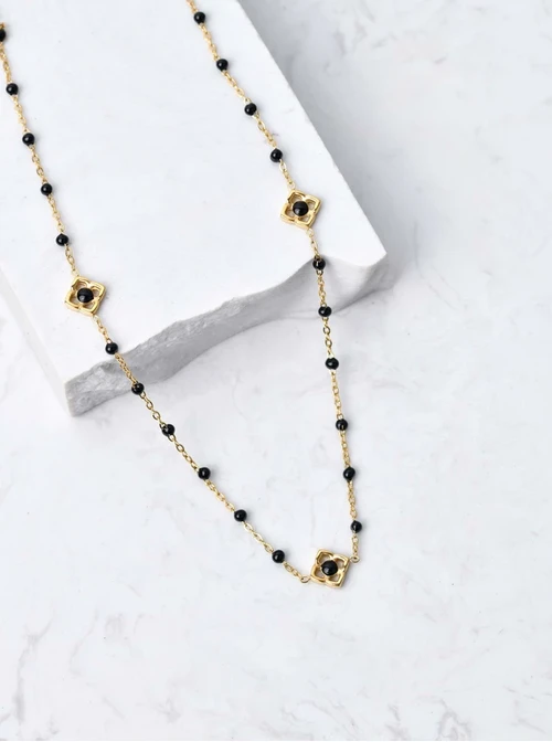 [Zestaw] Naszyjnik kwiatuszki lilijki, złoty S306024Z00