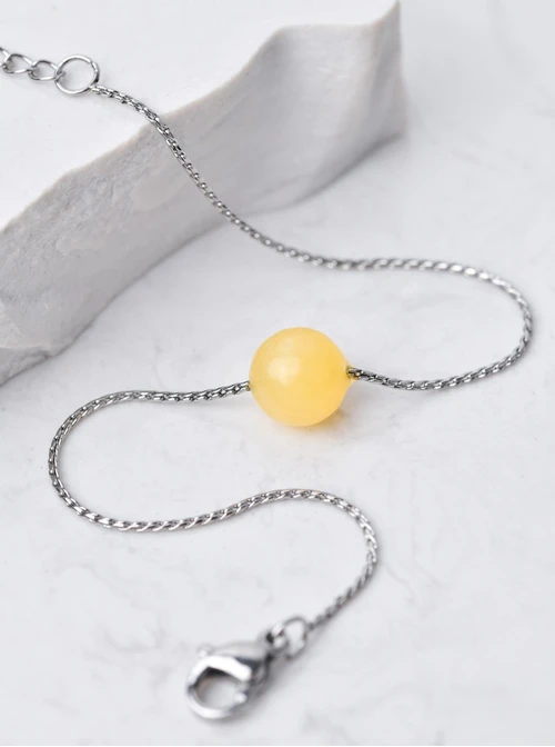 Bransoletka Jadeit żółty, srebrny S106747S00