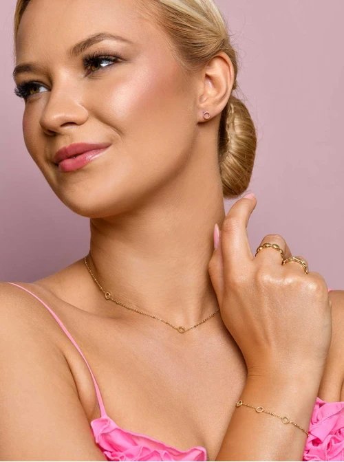 Bransoletka kółeczka, kuleczki, złoty S105903Z00