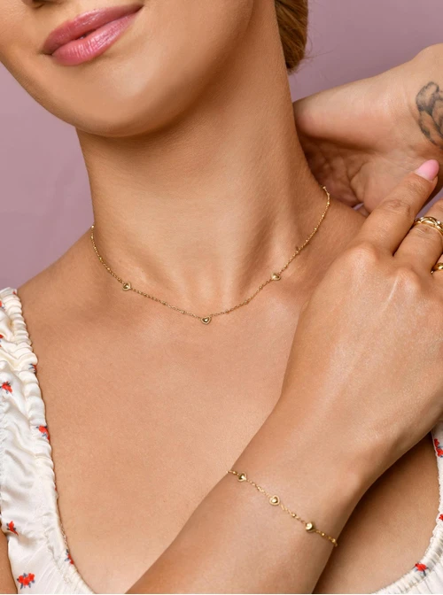 Bransoletka malutkie serduszka, złoty S105972Z00