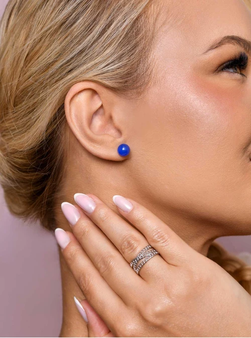 Kolczyki Agat Niebieski, złoty S206773Z00