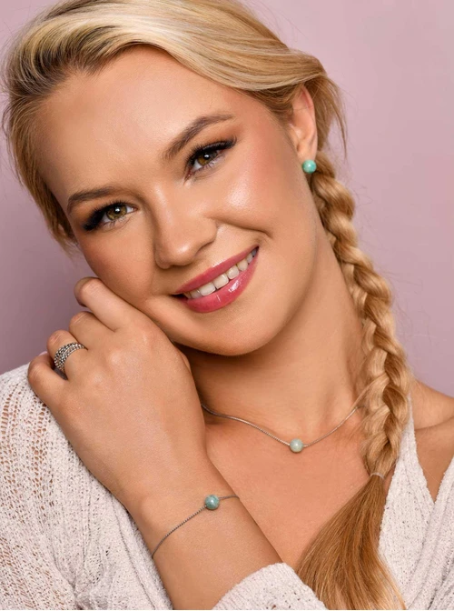 Kolczyki Amazonit, srebrny S206766S00