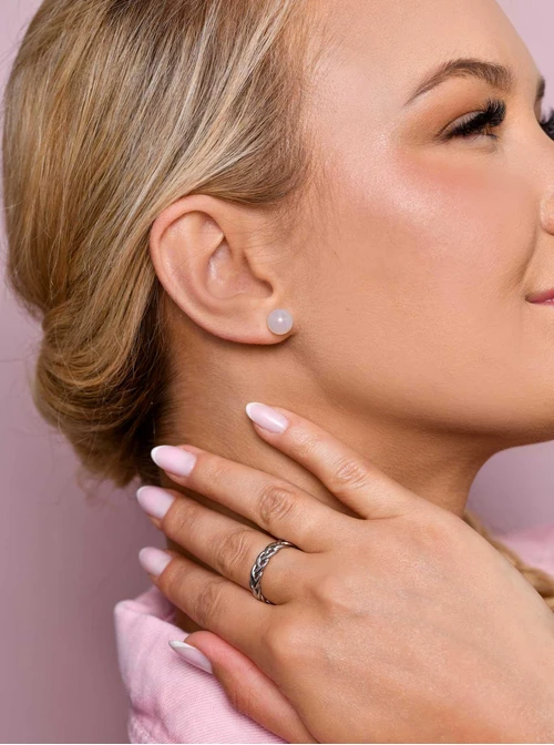 Kolczyki Kwarc Różowy, srebrny S206765S00