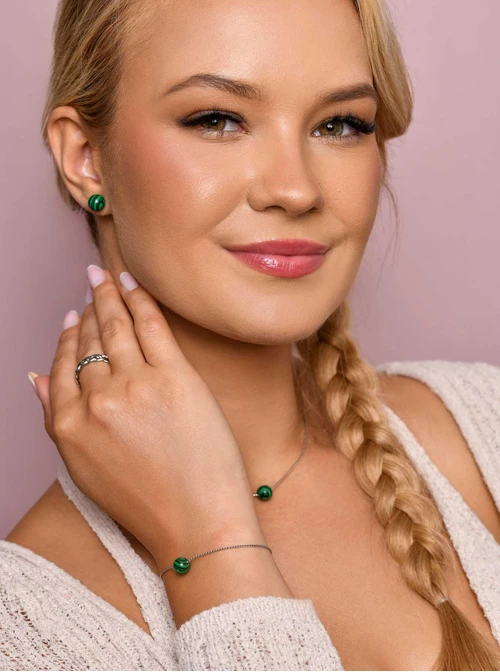 Kolczyki Malachit, srebrny S206774S00