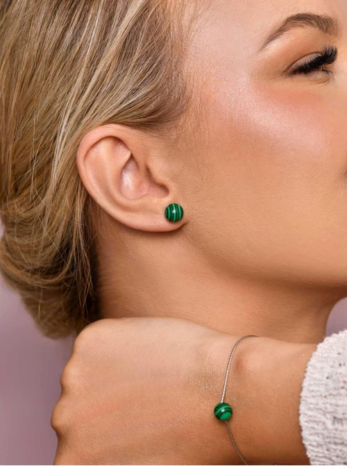 Kolczyki Malachit, srebrny S206774S00