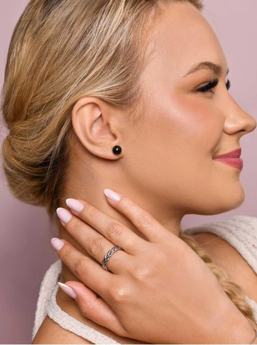 Kolczyki Obsydian, srebrny S206764S00