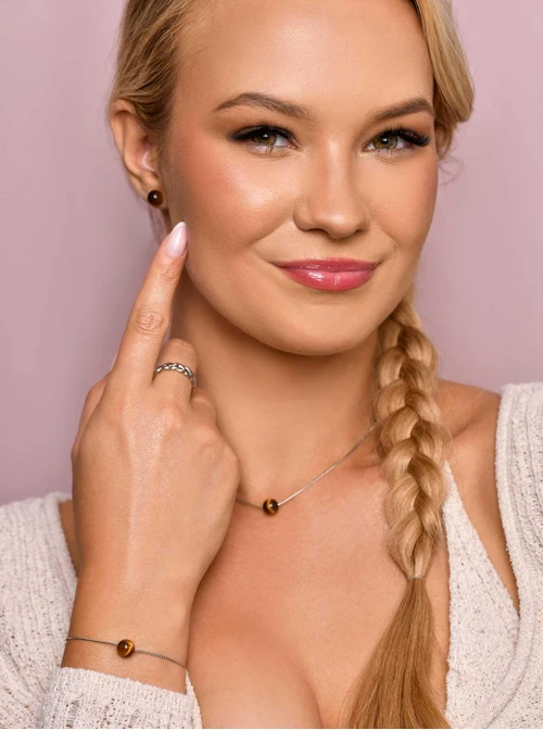 Kolczyki Tygrysie Oko, srebrny S206779S00