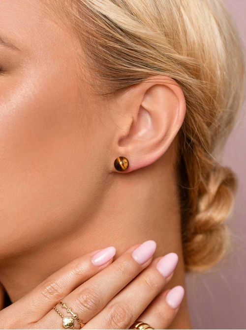 Kolczyki Tygrysie Oko, srebrny S206779S00