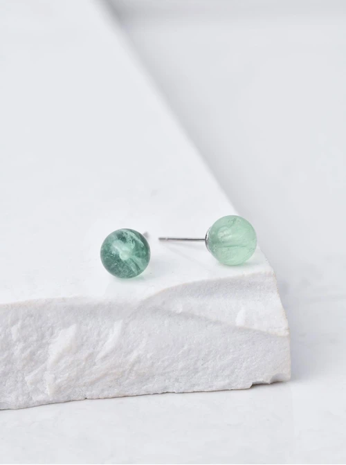 Kolczyki Zielony Fluoryt, srebrny S206780S00
