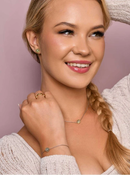 Kolczyki Zielony Fluoryt, srebrny S206780S00