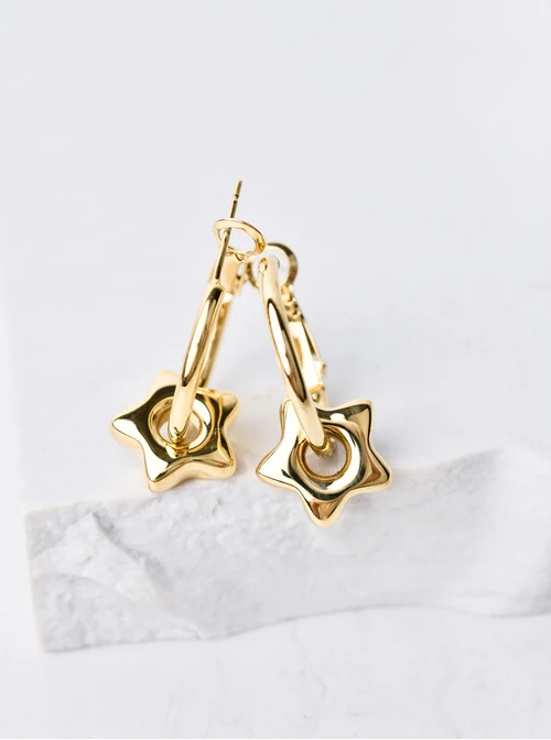 Kolczyki dmuchane gwiazdki, złoty S206646Z00