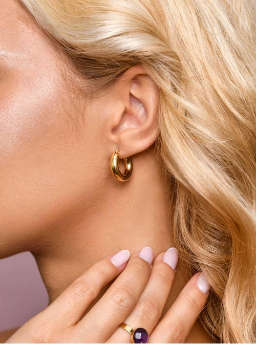 Kolczyki dmuchane kółeczka, złoty S205552Z00