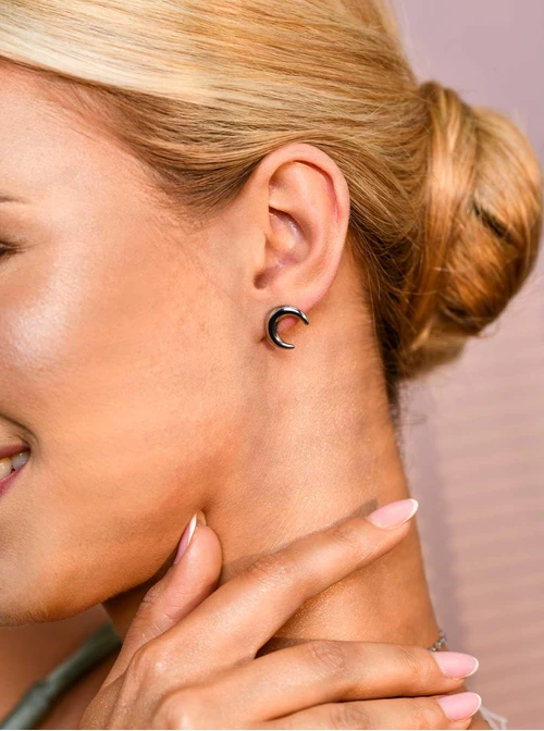 Kolczyki dmuchane księżyce, srebrny S206671S00