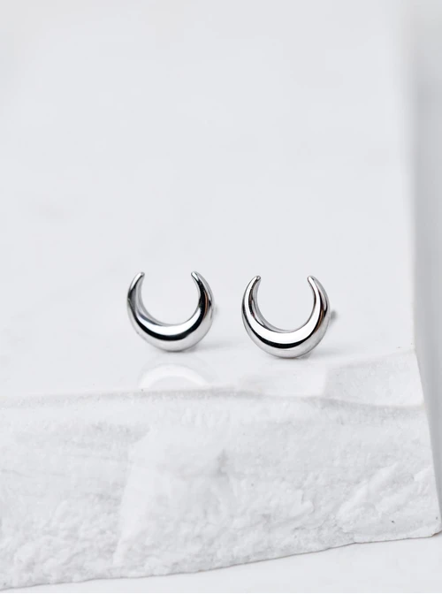 Kolczyki dmuchane, księżyce, srebrny S206672S00