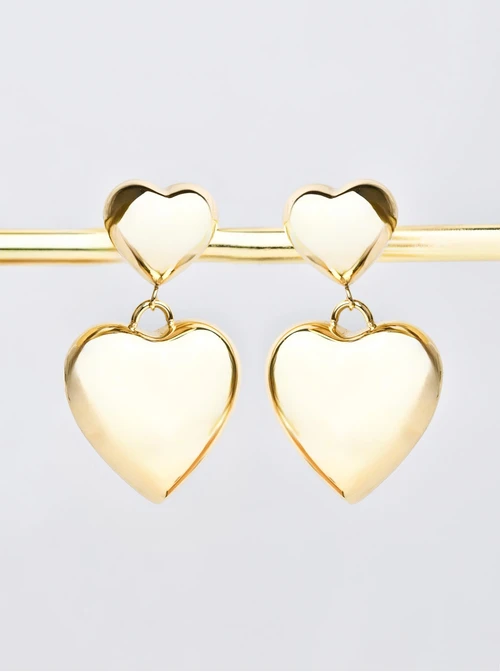 Kolczyki dmuchane serca, złoty S206554Z00