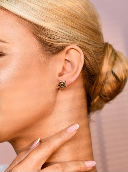 Kolczyki frezowane gwiazdki, złoty S206650Z00