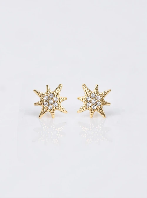 Kolczyki gwiazdki z kryształkami, złoty S206666Z00