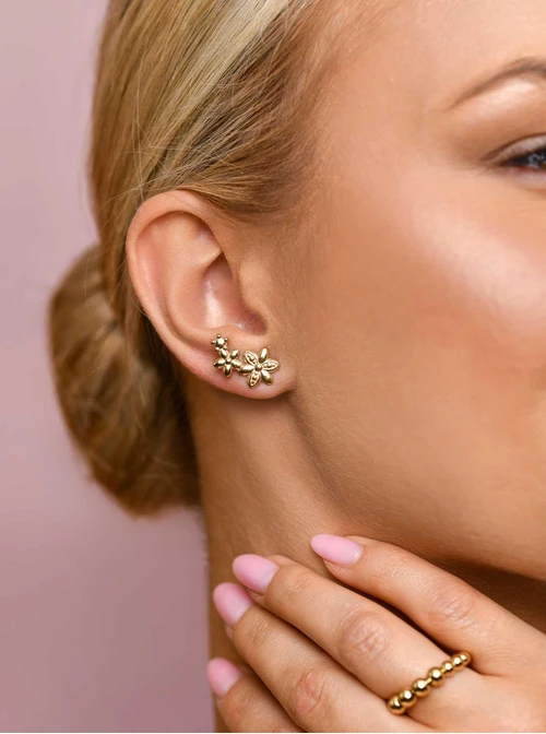 Kolczyki kwiatuszki, złoty S206763Z00