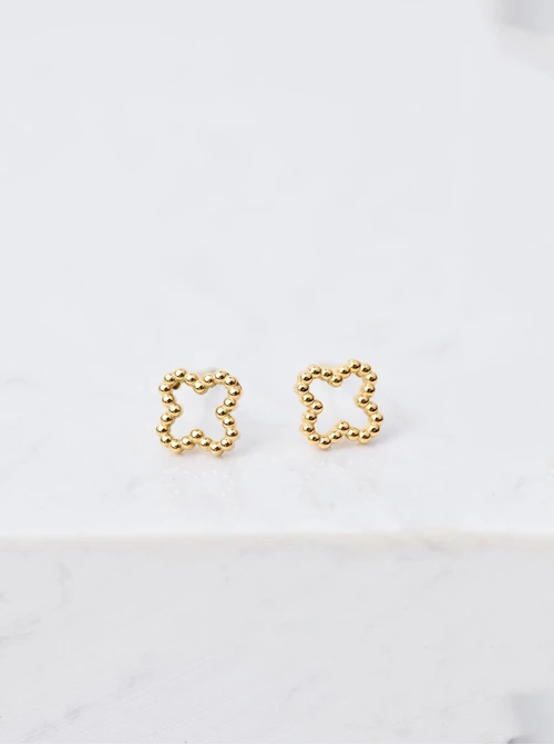 Kolczyki malutkie koniczynki, złoty S205942Z00