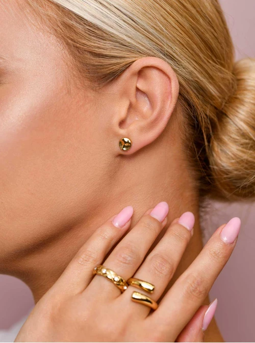 Kolczyki młotkowane kółeczka, złoty S206604Z00