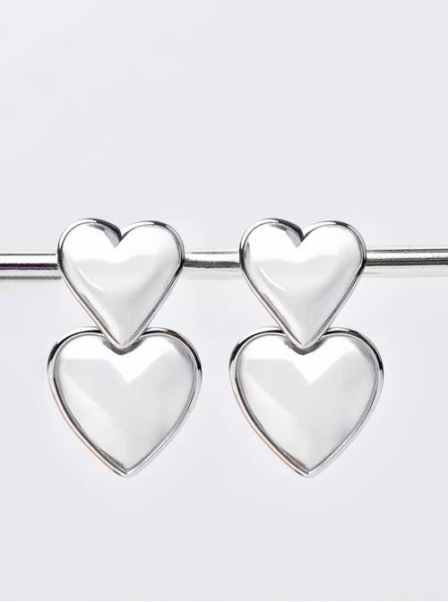 Kolczyki serca, srebrny S206555S00