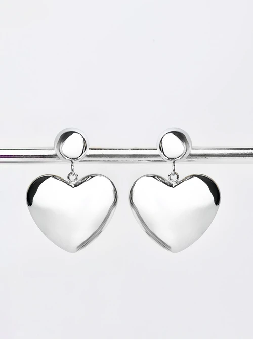 Kolczyki dmuchane serca, srebrny S206557S00