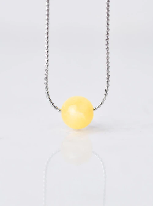 Naszyjnik Jadeit Żółty, srebrny S306727S00