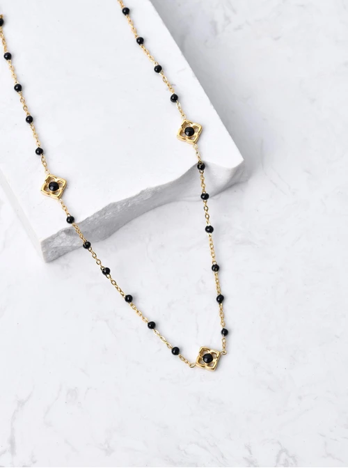 Naszyjnik kwiatuszki lilijki, złoty S306024Z00