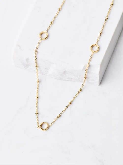 Naszyjnik malutkie kółeczka, kuleczki, złoty S305902Z00