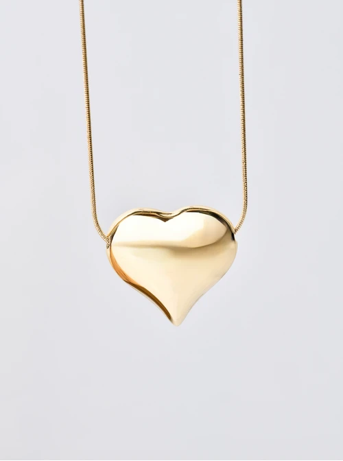 [Zestaw] Naszyjnik dmuchane serce, złoty S306550Z00