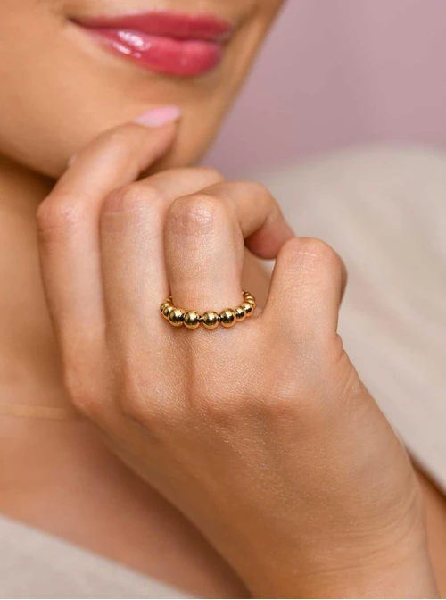 Pierścionek kuleczki, złoty S405700Z00