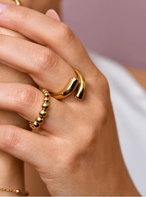 Pierścionek kuleczki, złoty S405700Z00