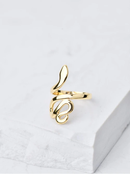 Pierścionek regulowany, Wąż, złoty S405671Z00-0