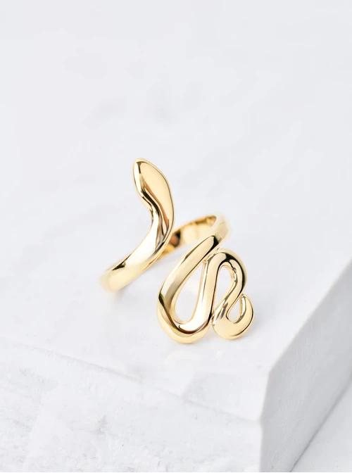 Pierścionek regulowany, Wąż, złoty S405671Z00-0