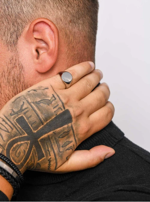 Pierścionek sygnet, unisex, srebrny S406511S00