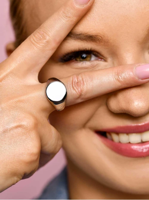 Pierścionek sygnet, unisex, srebrny S406511S00