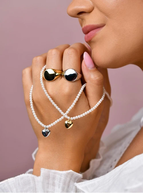 Pierścionek sygnet unisex, złoty S406510Z00