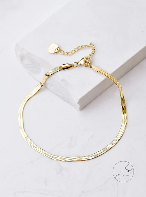 Bransoletka na kostkę żmijka, złoty S106940Z00