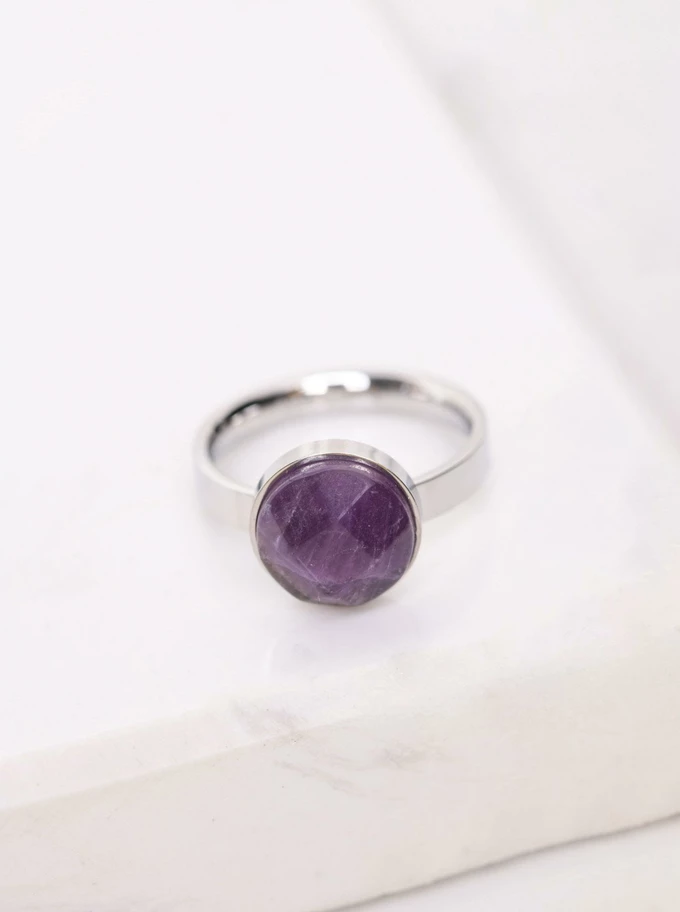 [Zestaw] Naszyjnik Bliźnięta, Ametyst, srebrny S3V72972-2S