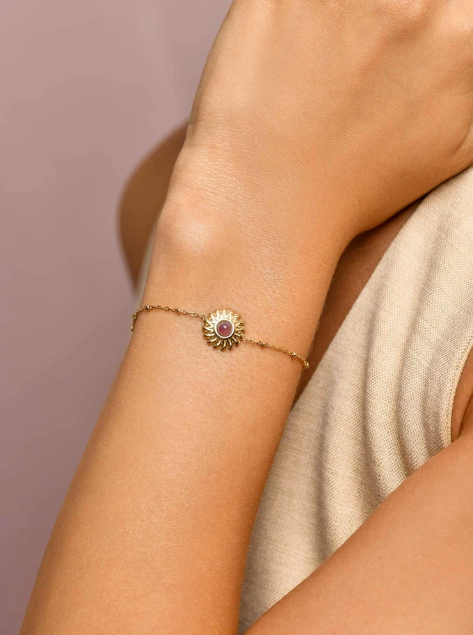Bransoletka słońce, Ametyst, złoty S106064Z08